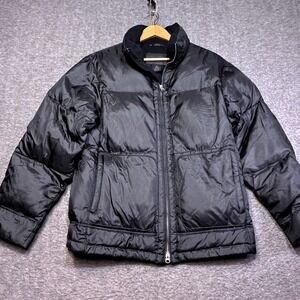 Express Puffer Jacket Mens Medium Black Vintage Down Insulated Quilted 00s